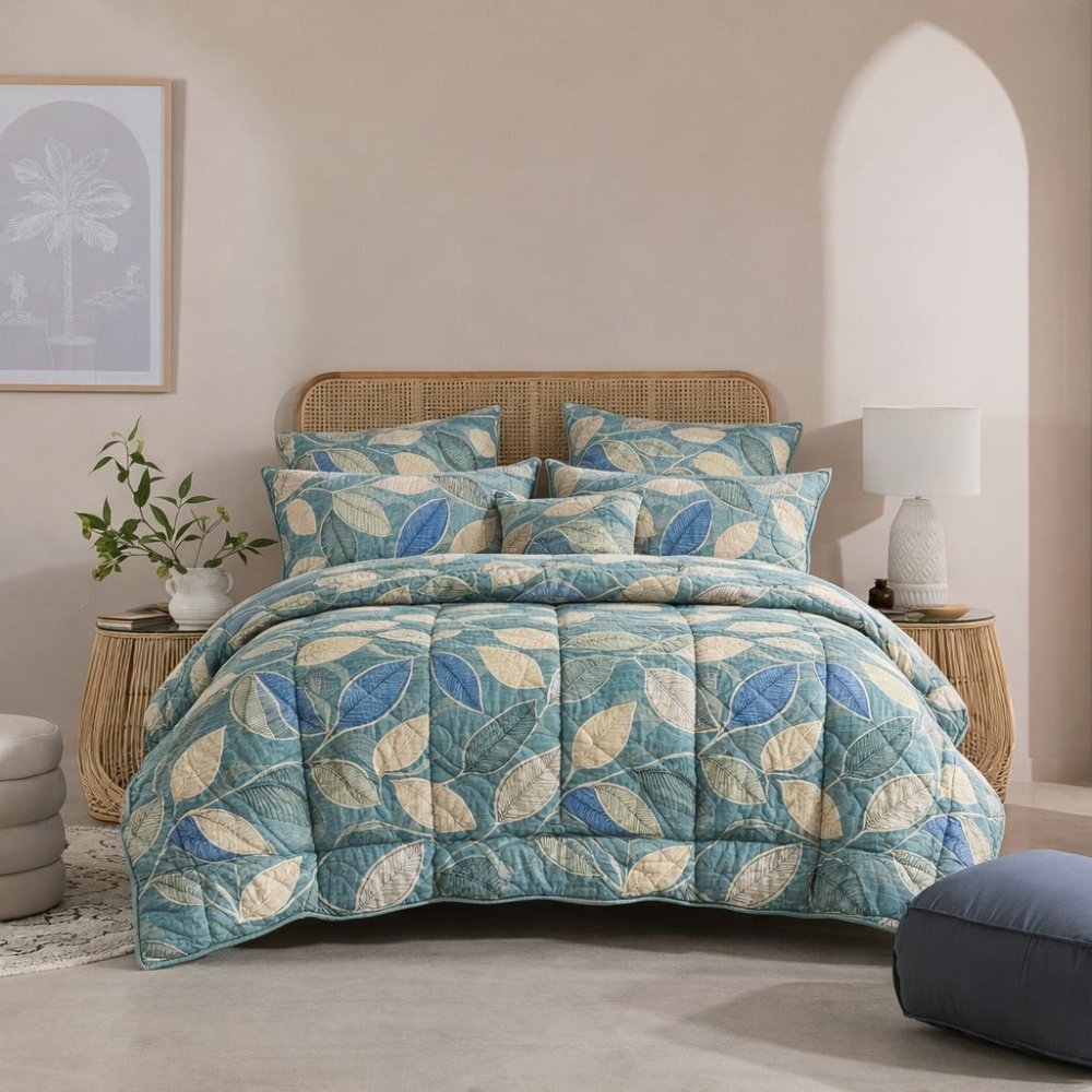 Leaf Haven - 6pcs Premium Comforter Set - Zaraish.com
