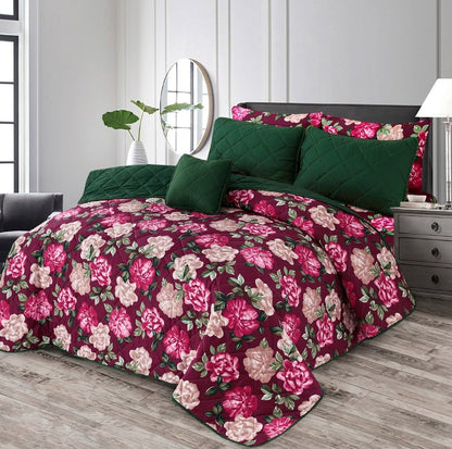 Majestic Leaves - 7pcs PREMIUM Summer Comforter Set (Light Filling) - Zaraish.com