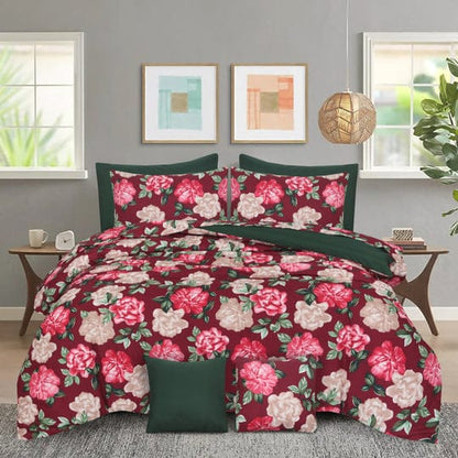 Majestic Leaves - 7pcs PREMIUM Summer Comforter Set (Light Filling) - Zaraish.com