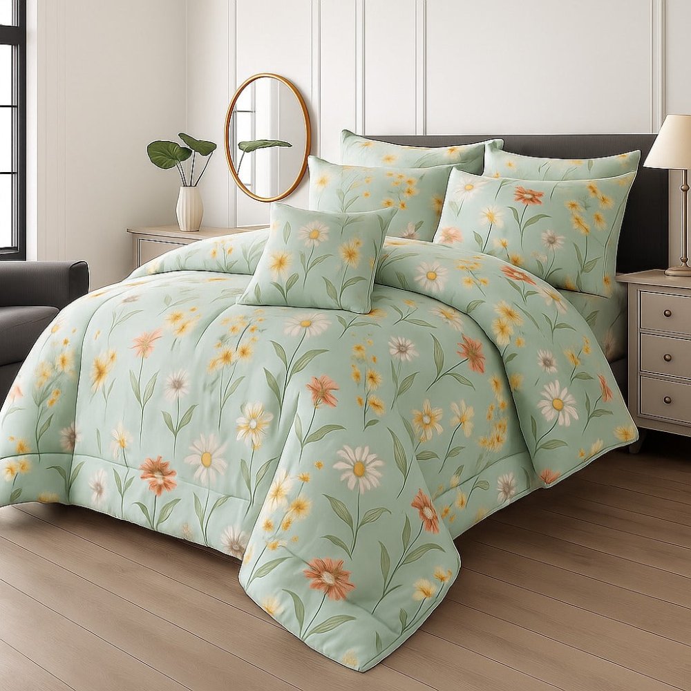 MARI GOLD - 7pcs Summer Comforter Set (Light Filling) - Zaraish.com