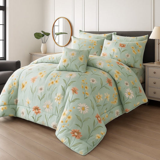 MARI GOLD - 7pcs Summer Comforter Set (Light Filling) - Zaraish.com