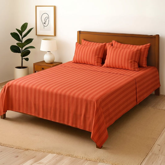 Mejanta Stripes - Bedsheet With 4 Pillow Covers - Zaraish.com
