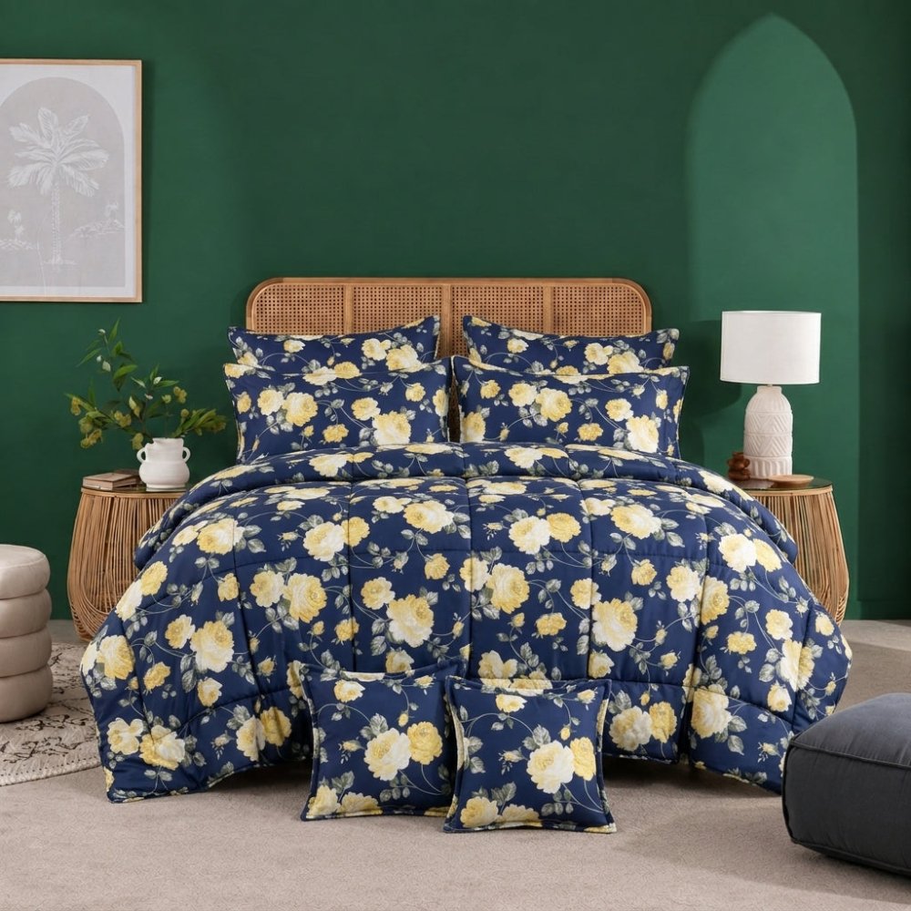 Midnight Marigold - 8pcs Premium Comforter Set - Zaraish.com