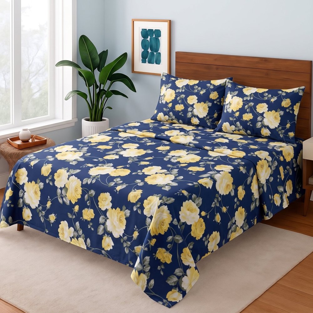 Midnight Marigold - Bedsheet Set - Zaraish.com