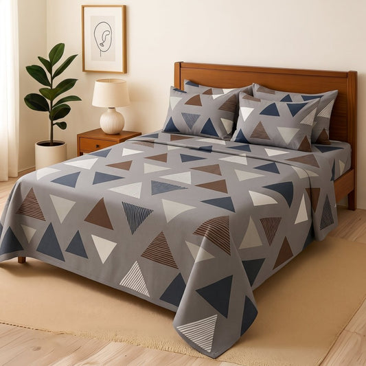 Mini Triangle - Bedsheet With 4 Pillow Covers - Zaraish.com