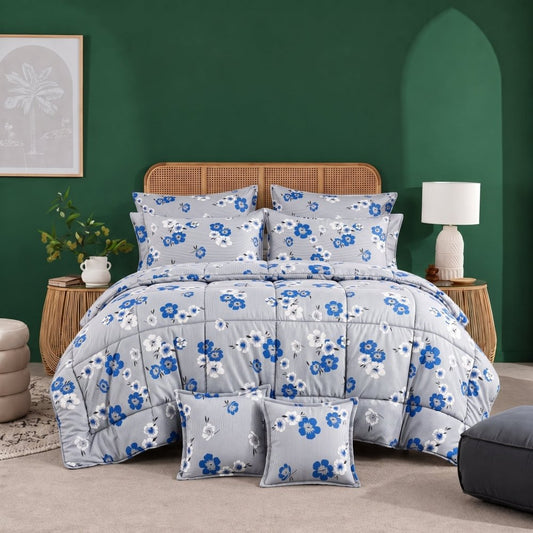 Misty Cornflower - 8pcs Premium Comforter Set - Zaraish.com