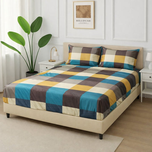 Multi Check - Fitted Bedsheet Set - Zaraish.com