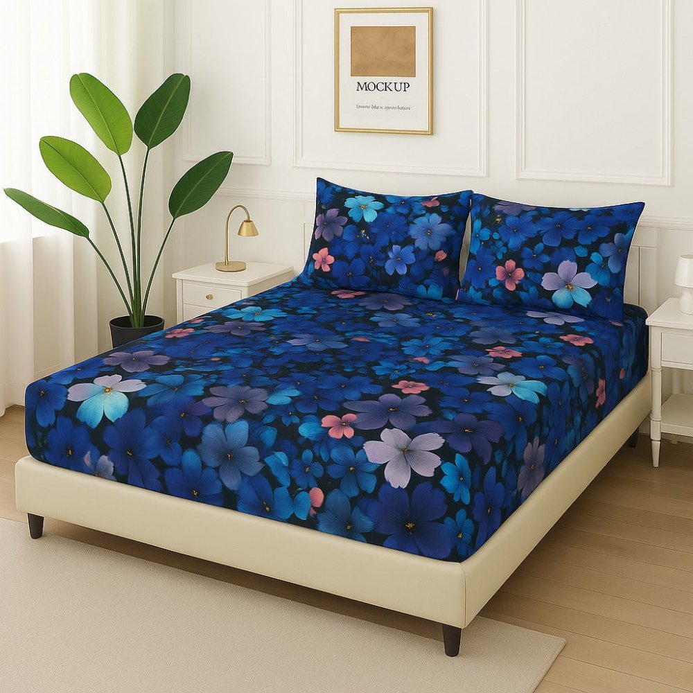 Multi Flower - Fitted Bedsheet Set - Zaraish.com
