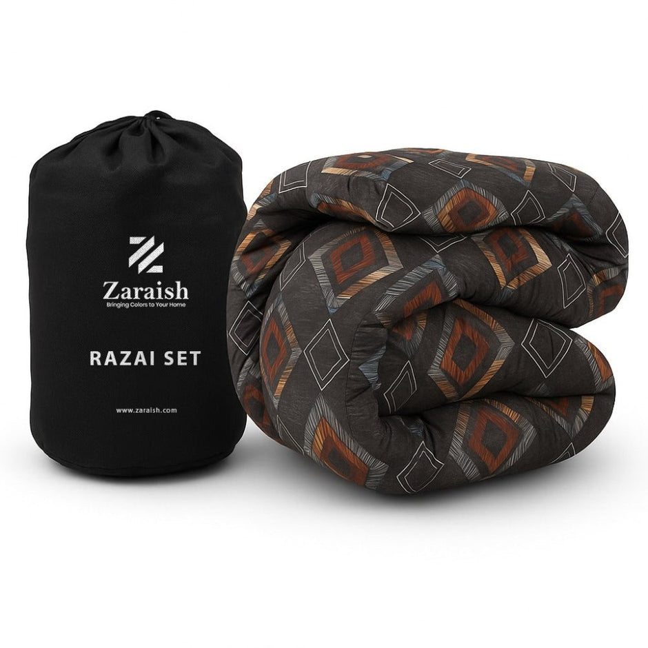 Black Diamond - 6pc Winter Razai Set (Heavy Filling) main image 1
