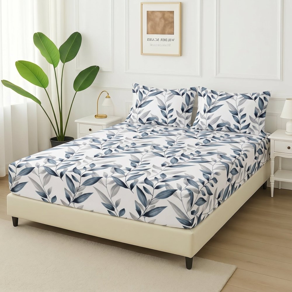 Navy Willow - Fitted Bedsheet Set - Zaraish.com