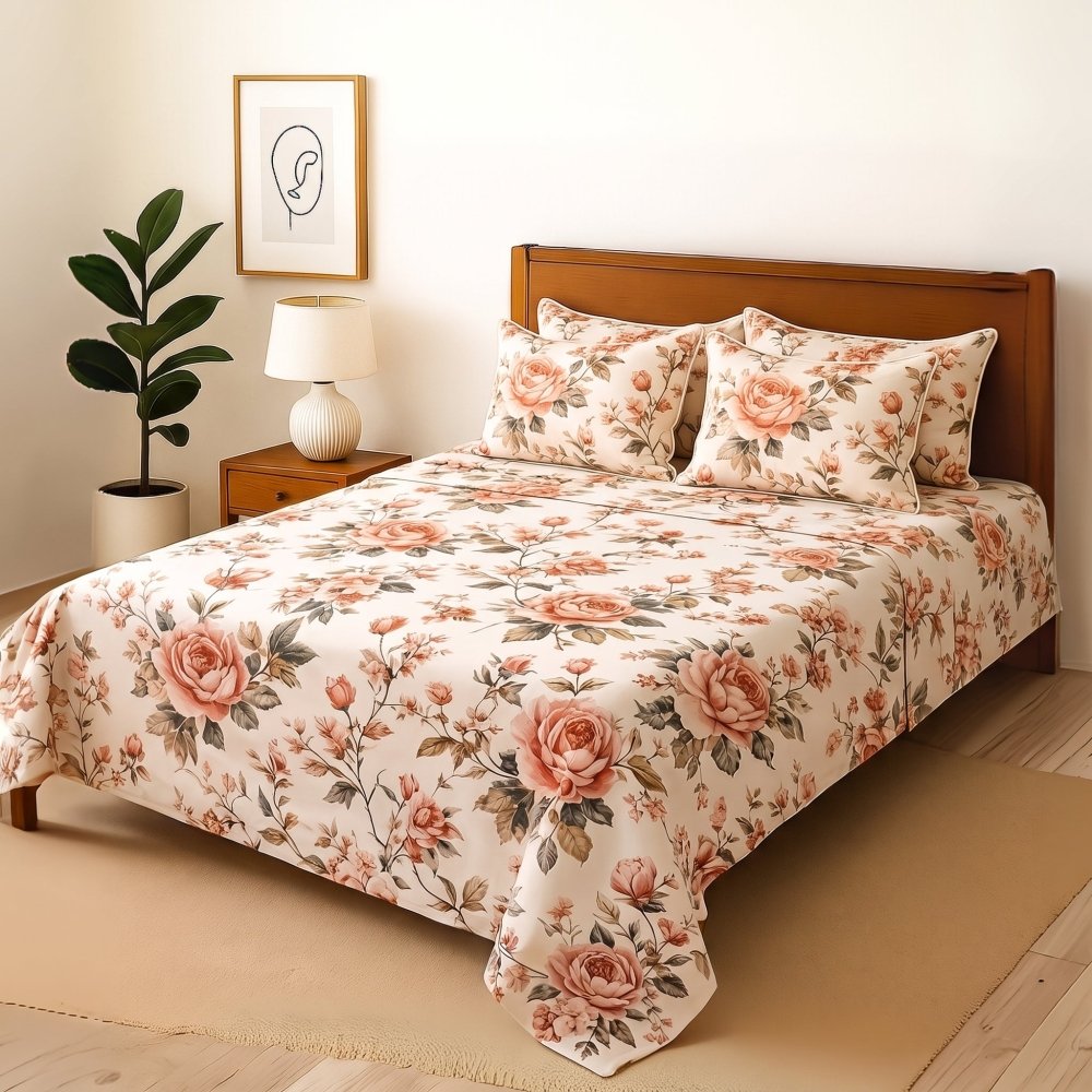 Orchidian - Bedsheet With 4 Pillow Covers - Zaraish.com