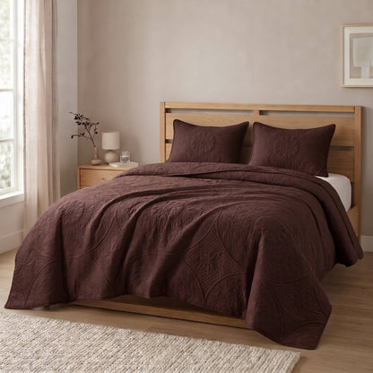 Pacific Palms Brown Bedspread - 6 Pcs - Zaraish.com