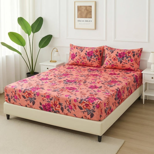 Peach Paradise - Fitted Bedsheet Set - Zaraish.com