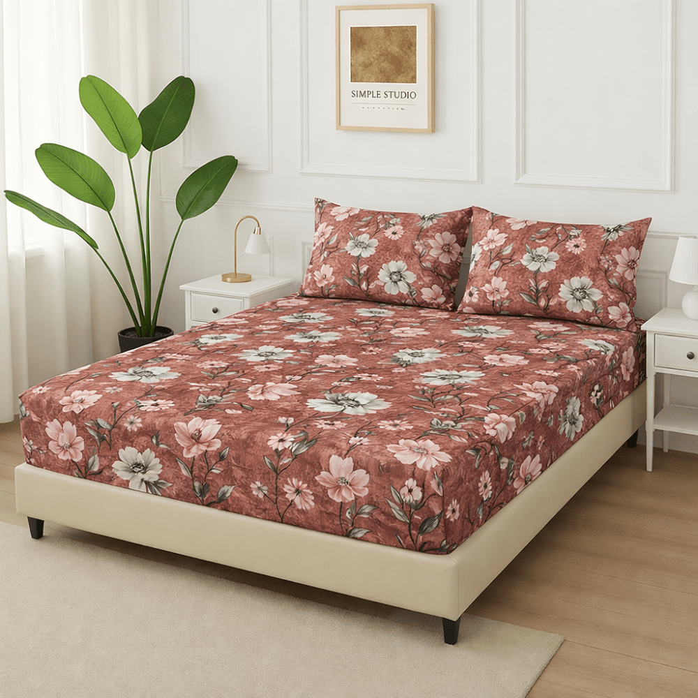 Pinky - Fitted Bedsheet Set - Zaraish.com