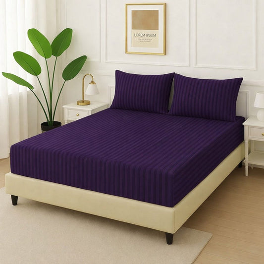 PURPLE STRIPE - Fitted Bedsheet Set - Zaraish.com
