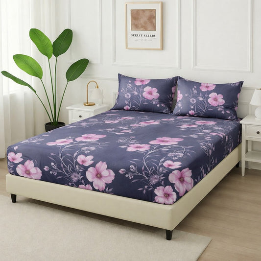 Purple Tulip - Fitted Bedsheet Set - Zaraish.com
