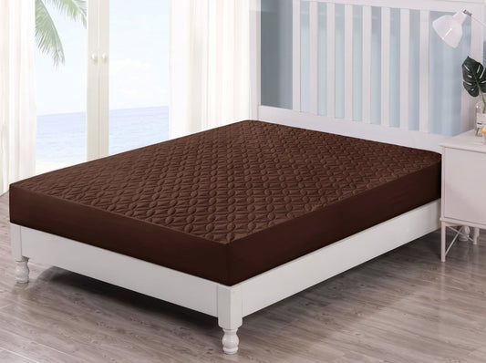 Quilted Waterproof Mattress Protector- Dark Brown - Zaraish.com