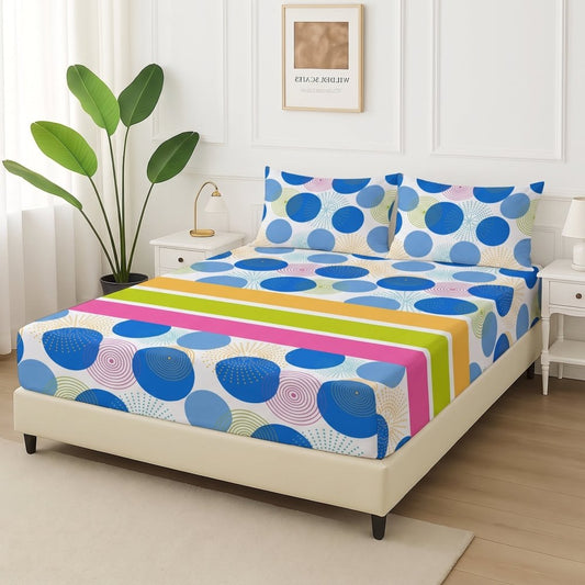 Retro Pop Circles - Fitted Bedsheet Set - Zaraish.com