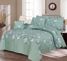 Greenish- 8pcs Summer Comforter Set (Light Filling)