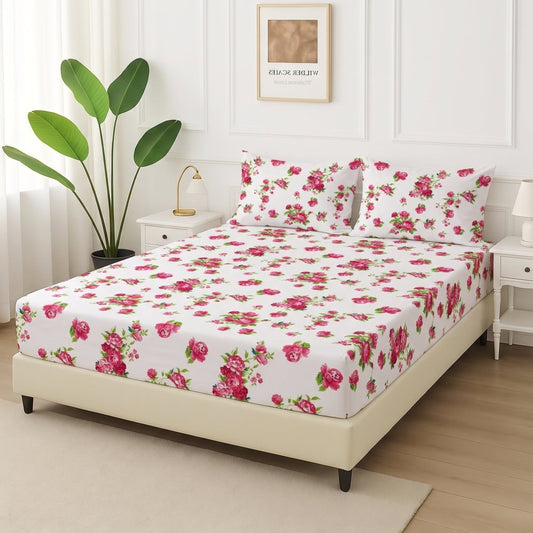 Ruby Flora - Fitted Bedsheet Set - Zaraish.com