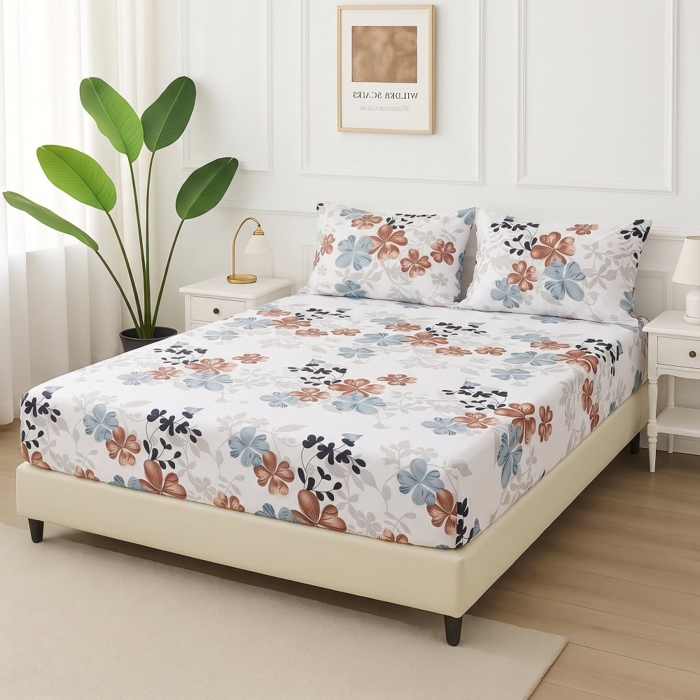 Rust Sky Garden - Fitted Bedsheet Set - Zaraish.com