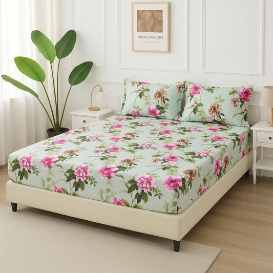 Sage Rose Garden - Fitted Bedsheet Set - Zaraish.com