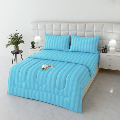 Sky Blue Stripe - WINTER RAZAI Set (HEAVY FILLING) - Zaraish.com