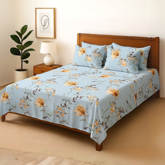 Skyline Flora - Bedsheet With 4 Pillow Covers - Zaraish.com