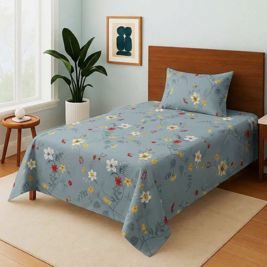 Slate Spring Blossom - Single Bedsheet Set - Zaraish.com