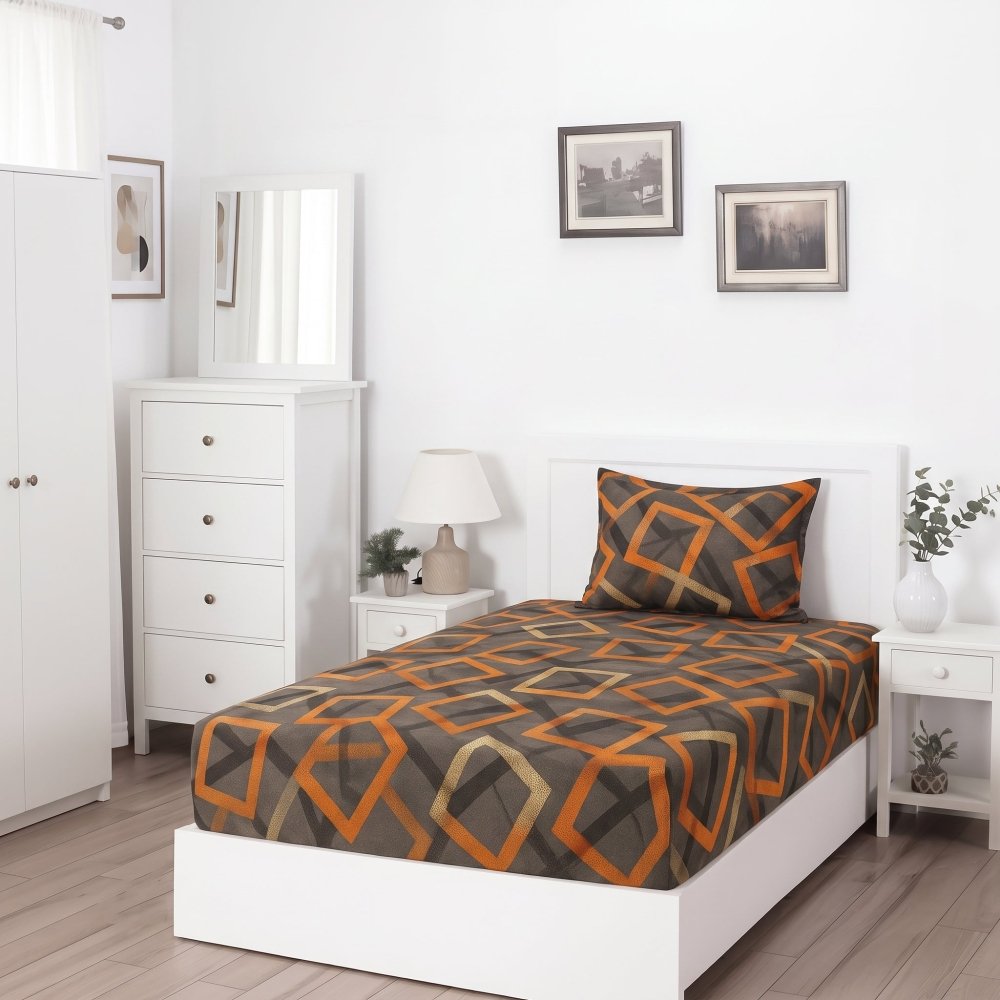 SQUARE - SINGLE Fitted Bedsheet Set - Zaraish.com