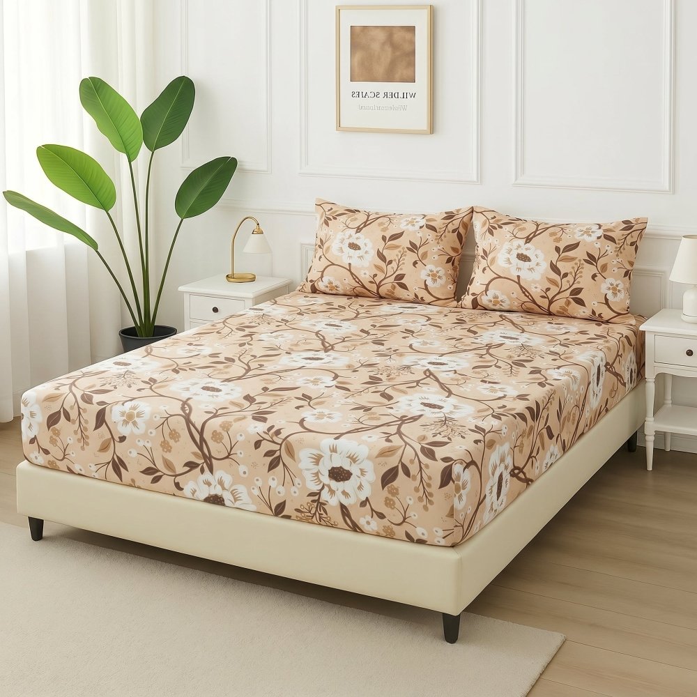 Toasted Cinnamon Vine - Fitted Bedsheet Set - Zaraish.com