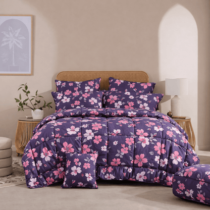 TULIP FLOWER - 7pcs PREMIUM Summer Comforter Set (Light Filling) - Zaraish.com
