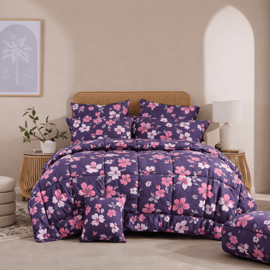TULIP FLOWER - 7pcs PREMIUM Summer Comforter Set (Light Filling) - Zaraish.com