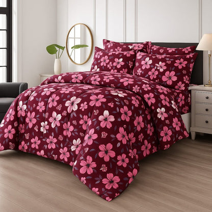 TULIP RED - WINTER RAZAI Set (HEAVY FILLING) - Zaraish.com