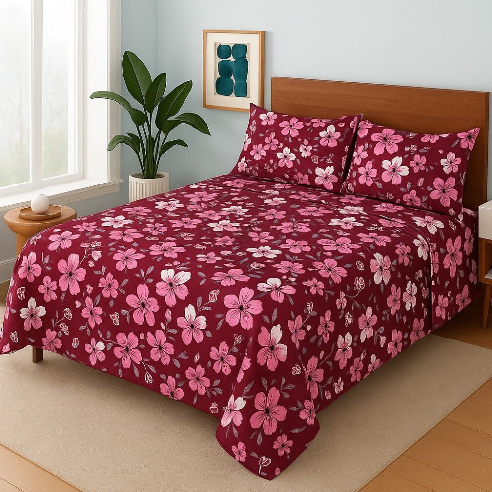 TULIPS RED - Bedsheet Set - Zaraish.com