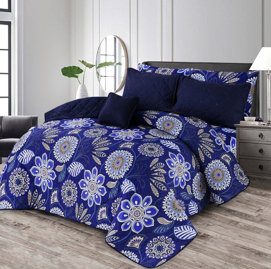Turkish Blue - 7pcs PREMIUM Summer Comforter Set (Light Filling) - Zaraish.com