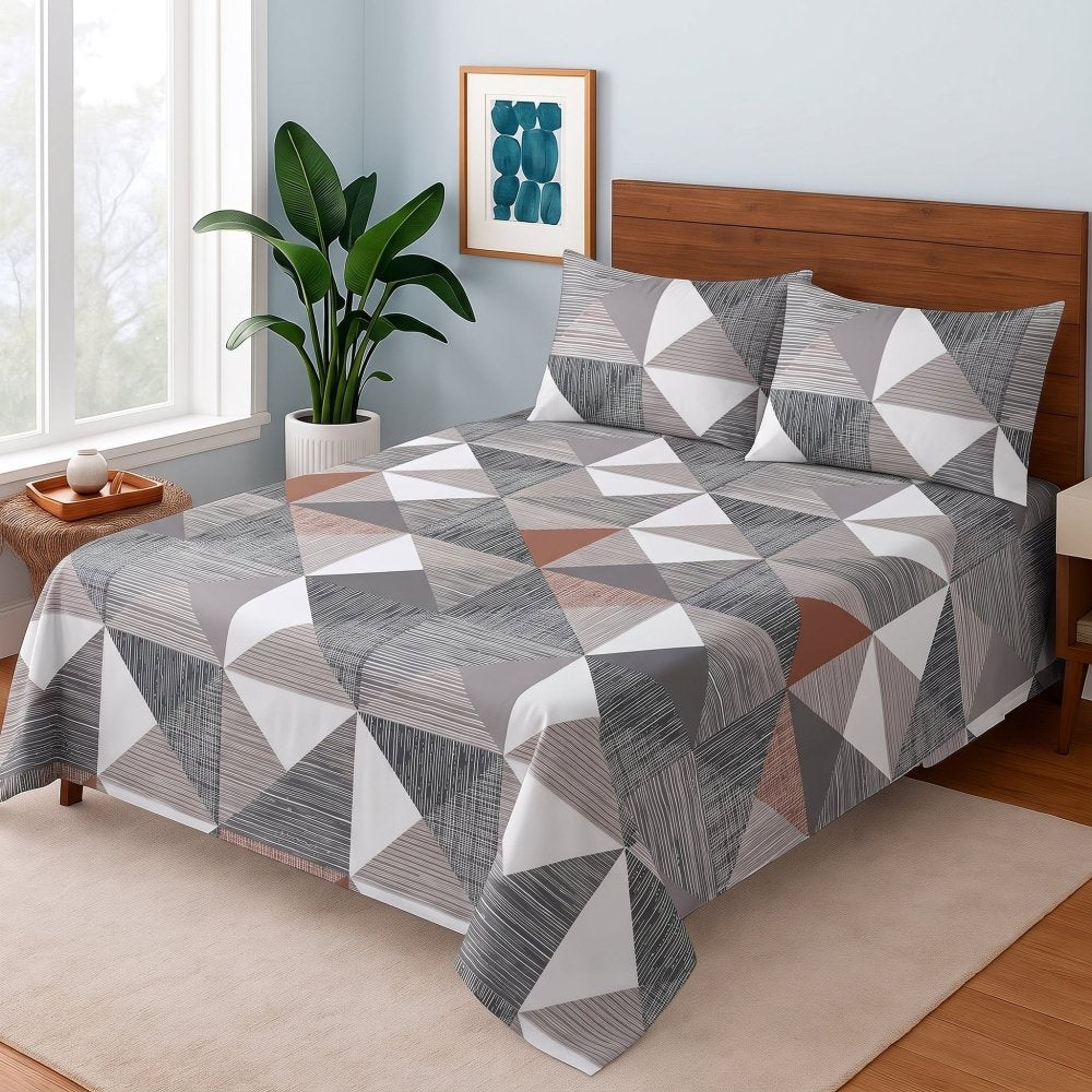 Urban Grey Geometric - Bedsheet Set - Zaraish.com