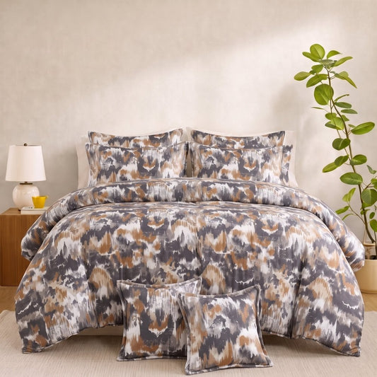 Urban Ochre Splash - 8pcs Quilt Cover Set (Without Filling) - Zaraish.com