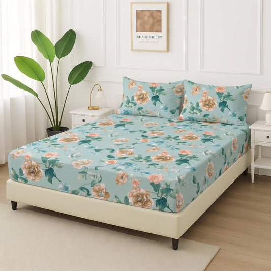 Verdant Bloom - Fitted Bedsheet Set(Copy) - Zaraish.com
