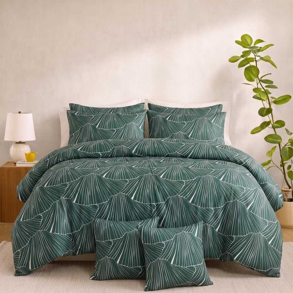 Verdant Fan - 8pcs Quilt Cover Set (Without Filling) - Zaraish.com
