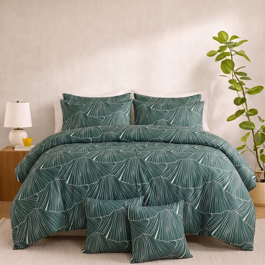 Verdant Fan - 8pcs Quilt Cover Set (Without Filling) - Zaraish.com