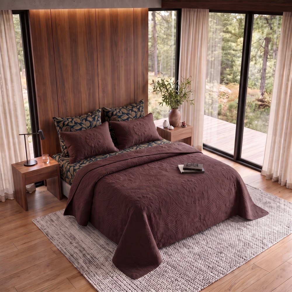 Zaku Brown Bedspread - 6 Pcs - Zaraish.com