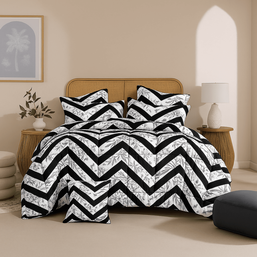 Zigzag - 6pcs Premium Comforter Set - Zaraish.com