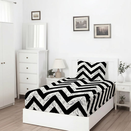 Zigzag - SINGLE Fitted Bedsheet Set - Zaraish.com