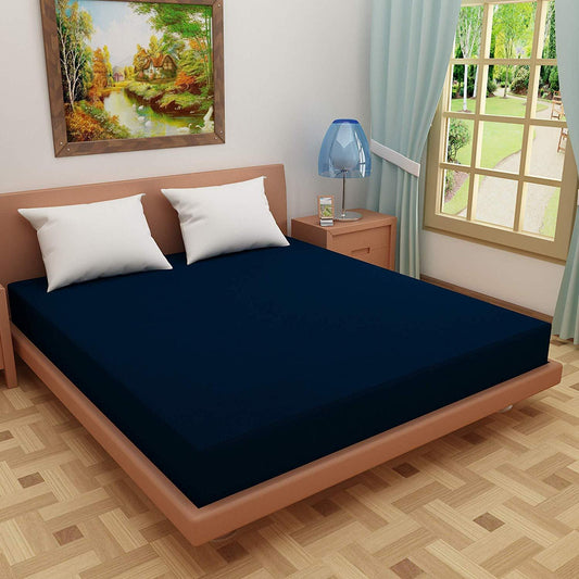 Waterproof Terry Mattress Protector (Navy Blue)