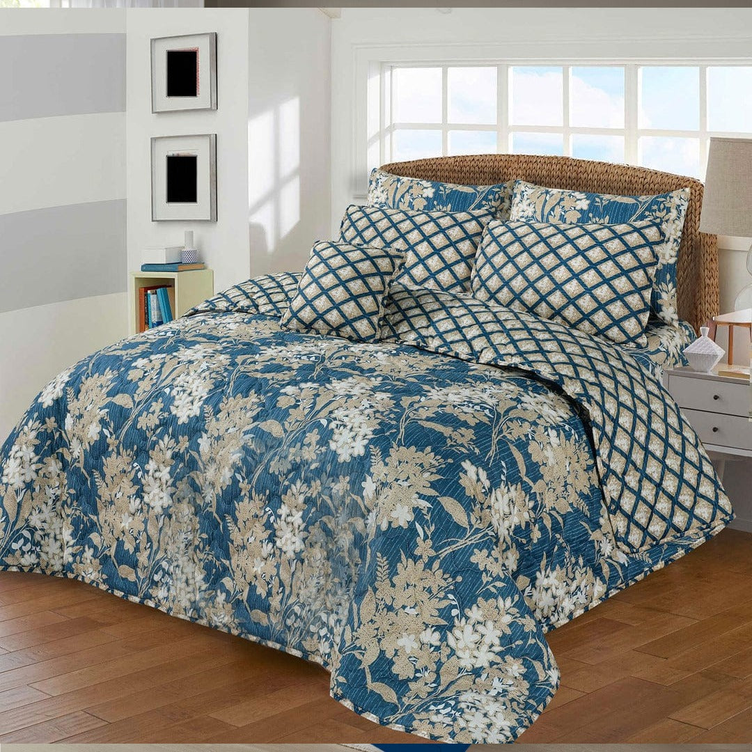 Blue Leaves-6/8pcs Summer Comforter Set (Light Filling)