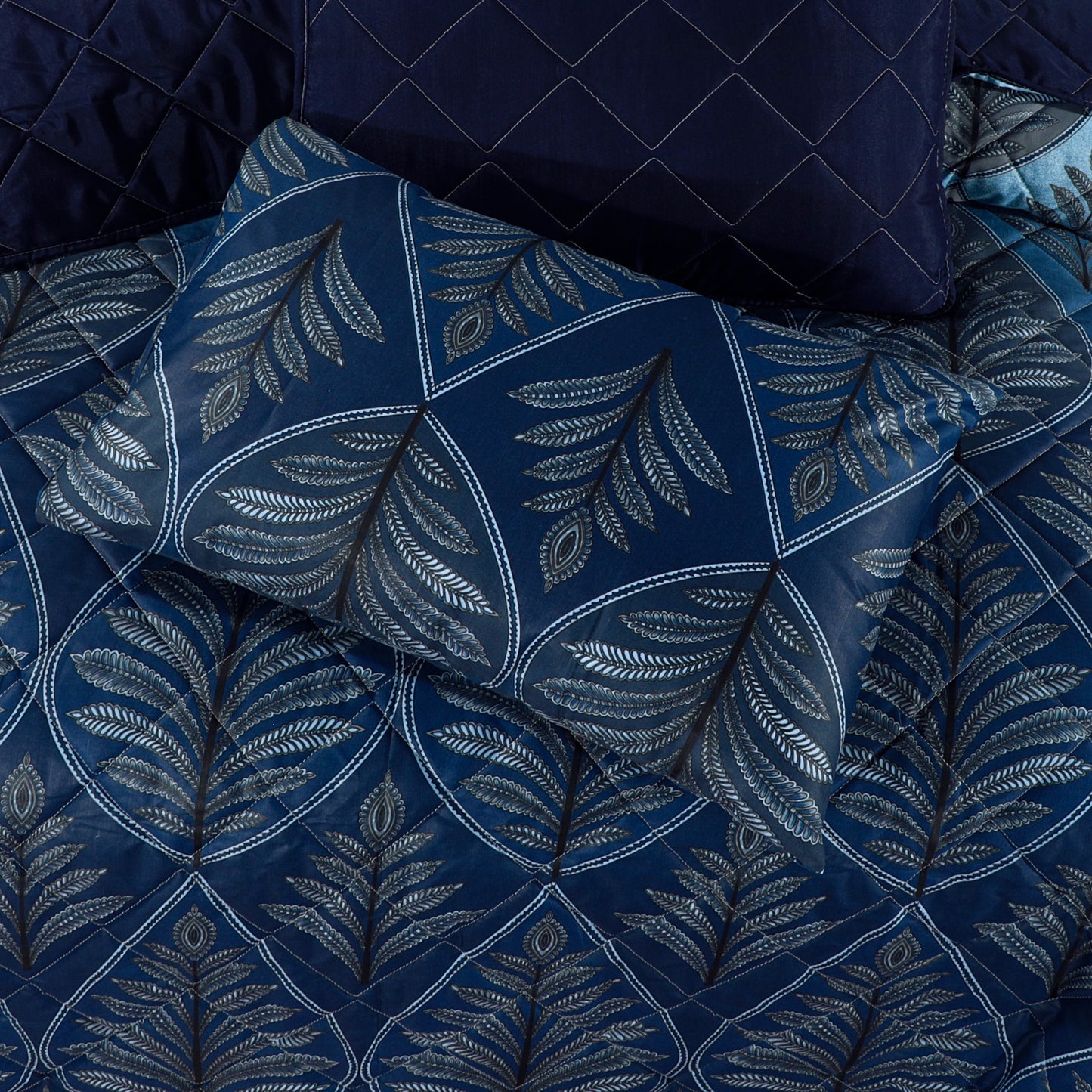 7pcs Summer Comforter Set (Light Filling) - Blue Pan