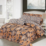 Brown Leaves  -  6pcs Summer Comforter Set (Light Filling)