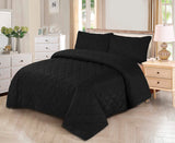 Black Plain- Summer Comforter Set (Light Filling)