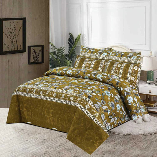 6pcs Summer Comforter Set (Light Filling) - Brown Lillies